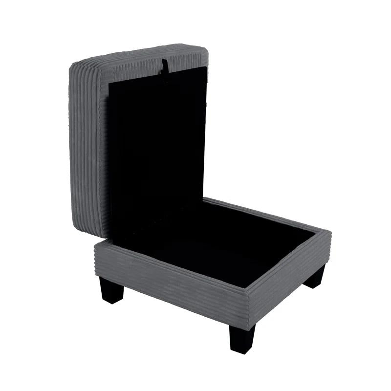 Contemporary Corduroy Storage Ottoman
