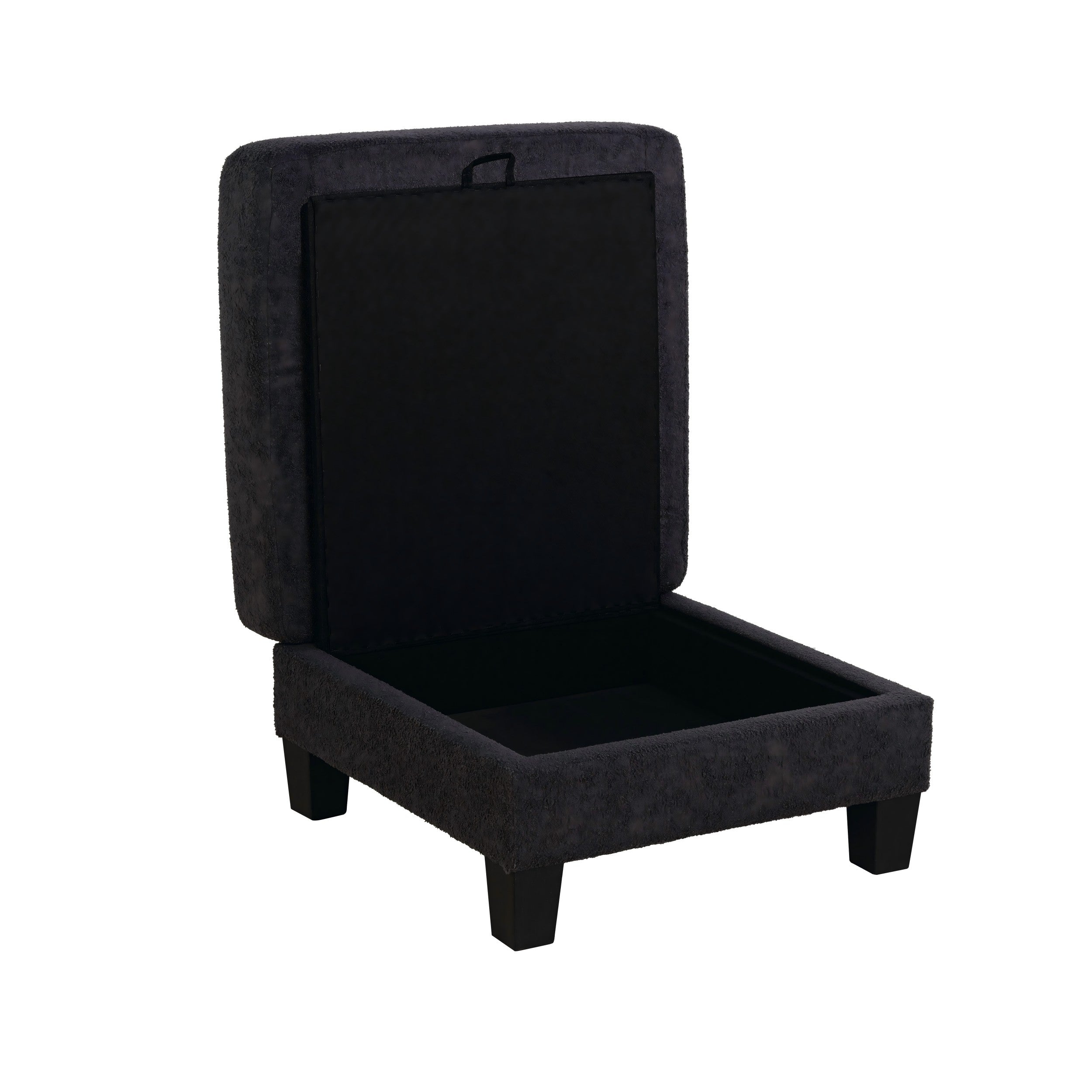 Contemporary Boucle Storage Ottoman for Living Room Seating