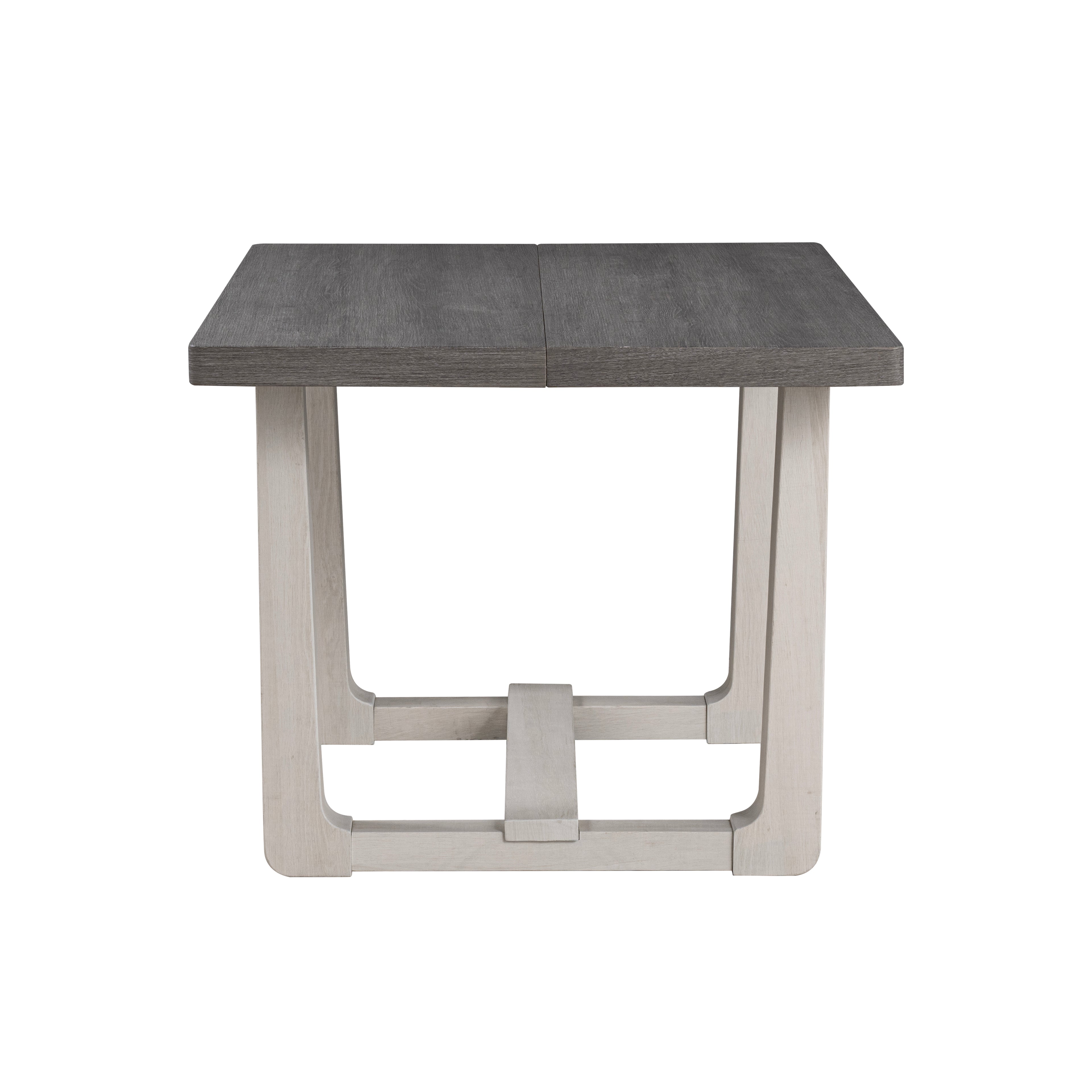 Transitional Dining Table with Trestle Base and Solid Wood Look