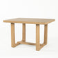 Transitional Dining Table with Trestle Base and Solid Wood Look