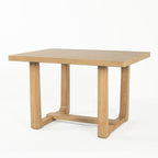 Transitional Dining Table with Trestle Base and Solid Wood Look