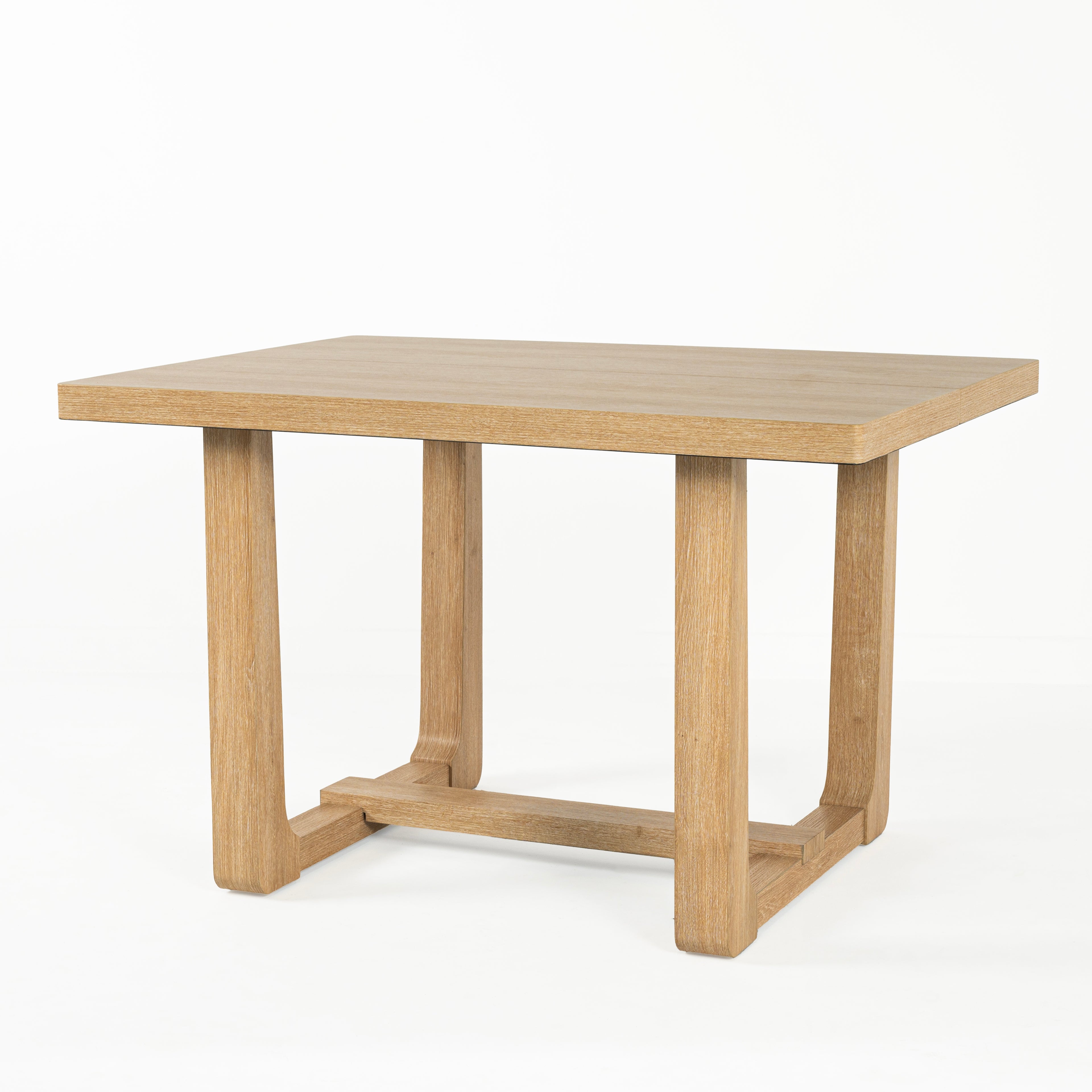 Transitional Dining Table with Trestle Base and Solid Wood Look