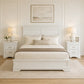 3-Piece Transitional Sleigh Bedroom Set with Solid Wood Bed & 2 Nightstands | Timeless Wood Design