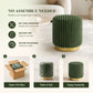 Contemporary Faux Fur Accent Stool with Gold Stainless Steel Base – Fully Assembled