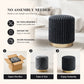 Contemporary Faux Fur Accent Stool with Gold Stainless Steel Base – Fully Assembled