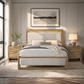 Transitional Natural Wood Nightstand with Raised Edge Top & Curved Drawer Front – Fully Assembled