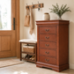 Transitional Solid Wood Chest with English Dovetail Drawers and Bracket Feet