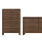Mid-Century Modern Walnut 3-Piece Bedroom Storage Set with Nightstand, Chest & Dresser with Optional Mirror