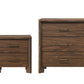 Mid-Century Modern Walnut 3-Piece Bedroom Storage Set with 2 Nightstands & Dresser with Optional Mirror