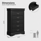 Transitional Solid Wood Chest with English Dovetail Drawers and Bracket Feet