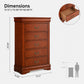 Transitional Solid Wood Chest with English Dovetail Drawers and Bracket Feet