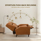 Mid-Century Modern Push-Back Recliner Chair with Faux Leather Upholstery