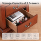 Fully Assembled Transitional Sleigh Wood Nightstand with 2 Dovetail Drawers and Metal Pulls
