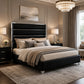Modern Upholstered Bed with Stainless Steel Accents, Fully Upholstered Platform Bed, Mattress Ready
