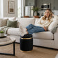 Contemporary Velvet Counter Stool with Gold Trim & Stainless Steel Base – Upholstered Modern Bar Stool