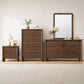 Mid-Century Modern Walnut 3-Piece Bedroom Storage Set with Nightstand, Chest & Dresser with Optional Mirror