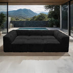 Contemporary Faux Fur Daybed with Deep Seating and Modular Design