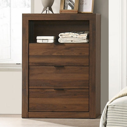 Contemporary Rubberwood Chest of Drawers, Engineered Wood with Paper Laminate, English Dovetail Drawers & Center Glide Slides