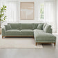 Mid-Century Modern Sectional Sofa with Right Chaise and Walnut Trim for Living Room