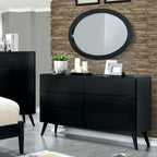 Mid-Century Modern Solid Wood Dresser – Round Tapered Legs and Optional Oval Mirror