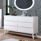 Mid-Century Modern Solid Wood Dresser – Round Tapered Legs and Optional Mirror