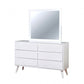 Mid-Century Modern Solid Wood Dresser – Round Tapered Legs and Optional Mirror