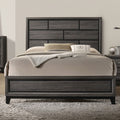 Contemporary Panel Style Bed – Two-Tone Design, Engineered Wood and Wooden Legs