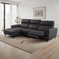 Contemporary Top Grain Leather Power Sectional – Left Chaise, USB Ports, Extendable Footrests