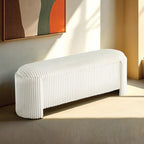 Modern Corduroy Storage Bench - Built with Engineered Wood