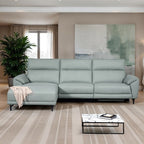 Contemporary Top Grain Leather Power Sectional – Left Chaise, USB Ports, Extendable Footrests