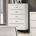 Contemporary Two-Tone Chest – Panel Front Design, Engineered Wood and Wooden Legs