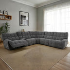Transitional Chenille Power Reclining Sectional Sofa - USB Ports, Console Storage and Wireless Charging