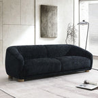 Contemporary Boucle Sofa – Slope Arms, Wooden Round Legs, OEKO-TEX Certified