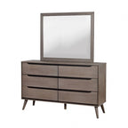 Mid-Century Modern Solid Wood Dresser – Round Tapered Legs and Optional Oval Mirror