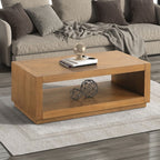 Contemporary Oak Coffee Table – Open Shelf Design with Plinth Base
