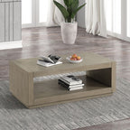 Contemporary Oak Coffee Table – Open Shelf Design with Plinth Base