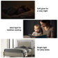 Contemporary Gray Bed with LED Wood Panel Headboard