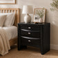 Fully Assembled Transitional Wood Nightstand – Solid Wood Bedside Table for Modern Bedrooms