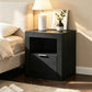 Contemporary Wood Nightstand with Dovetail Drawer & Storage – Modern Bedside Table with Finger Pull Handle
