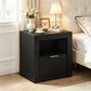 Contemporary Wood Nightstand with Dovetail Drawer & Storage – Modern Bedside Table with Finger Pull Handle