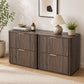 Transitional 2-Drawer Nightstand with Fluted Drawer Fronts, Marble-Look Top & No Assembly Required