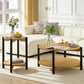 Round End Table with Open Shelf & Metal Legs – Transitional Wood Look Side Table for Living Room & Small Spaces