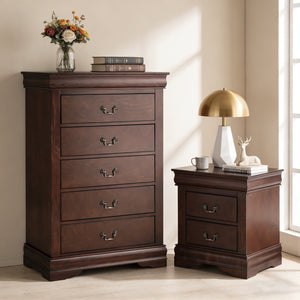 Transitional Solid Wood Chest with English Dovetail Drawers and Bracket Feet