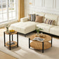 Round End Table with Open Shelf & Metal Legs – Transitional Wood Look Side Table for Living Room & Small Spaces
