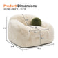 Contemporary Faux Fur Swivel Chair – Plush Shaggy Texture, Full Swivel + Ball Pillows