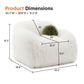 Contemporary Faux Fur Swivel Chair – Plush Shaggy Texture, Full Swivel + Ball Pillows