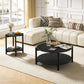 Round End Table with Open Shelf & Metal Legs – Transitional Wood Look Side Table for Living Room & Small Spaces