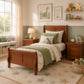 Transitional Sleigh Bed – Timeless Wood Elegance for Modern Bedrooms