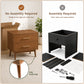 Fully Assembled Mid-Century Modern Walnut Nightstand with Tapered Legs & Nickel Bar Pulls