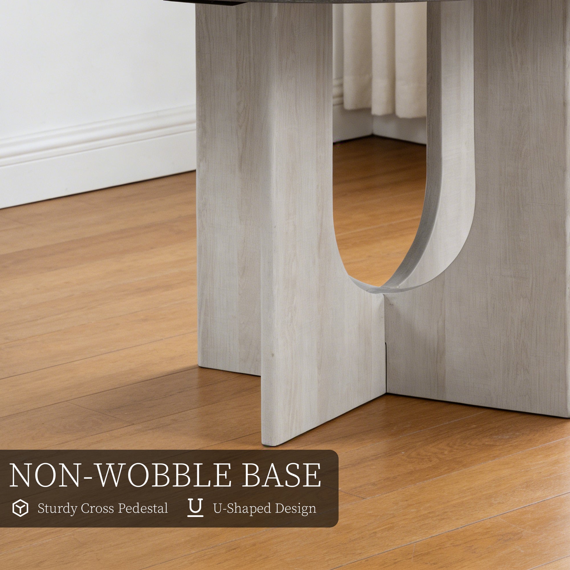 Transitional Round Dining Table with Pedestal Base